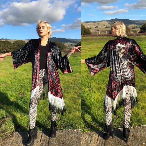 Warrior Within Designs Tops - Velvet Kimono Warrior Within Designs